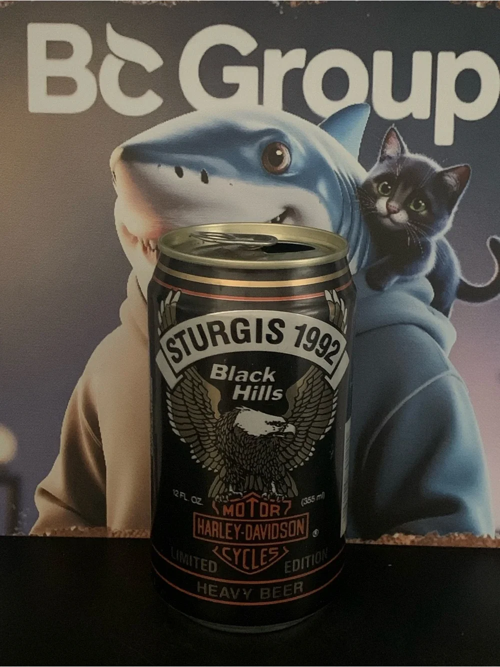 Vintage Beer Can Harley Davidson Heavy Beer Sturgis 1992 Black Hills Tab Empty